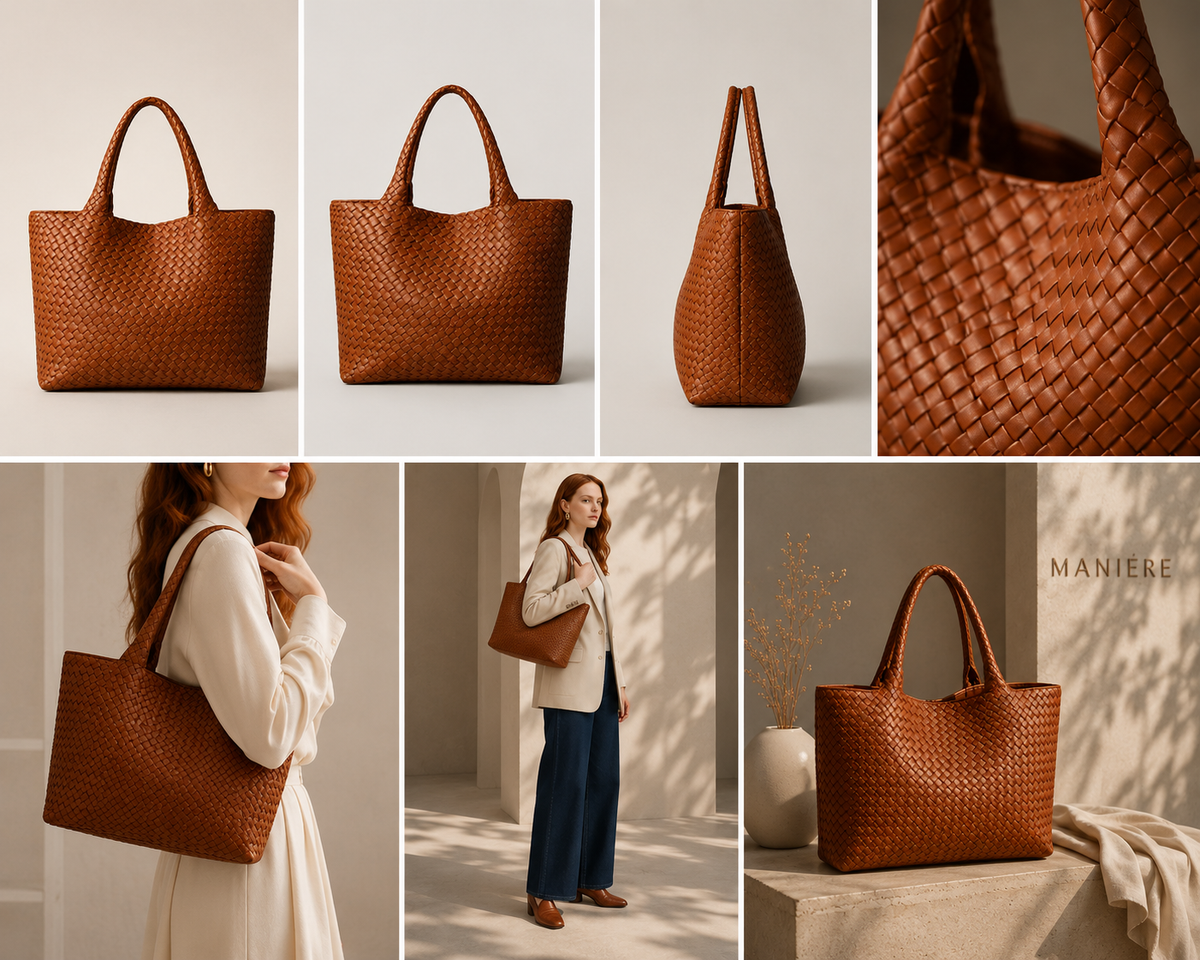 Bianca - bolso tote trenzado - Maniere
