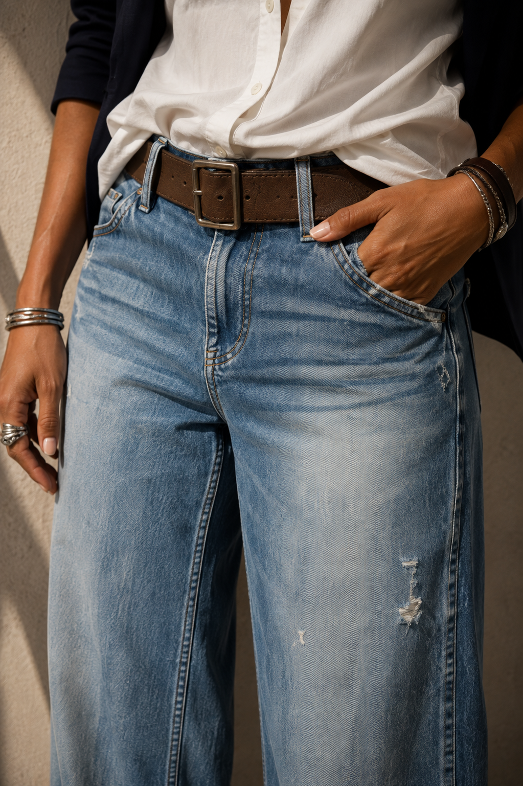 Elodie - vaquero wide-leg relajado - Maniere
