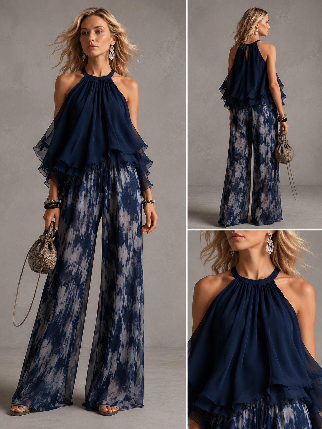Karen - conjunto de pantalón azul marino - Maniere