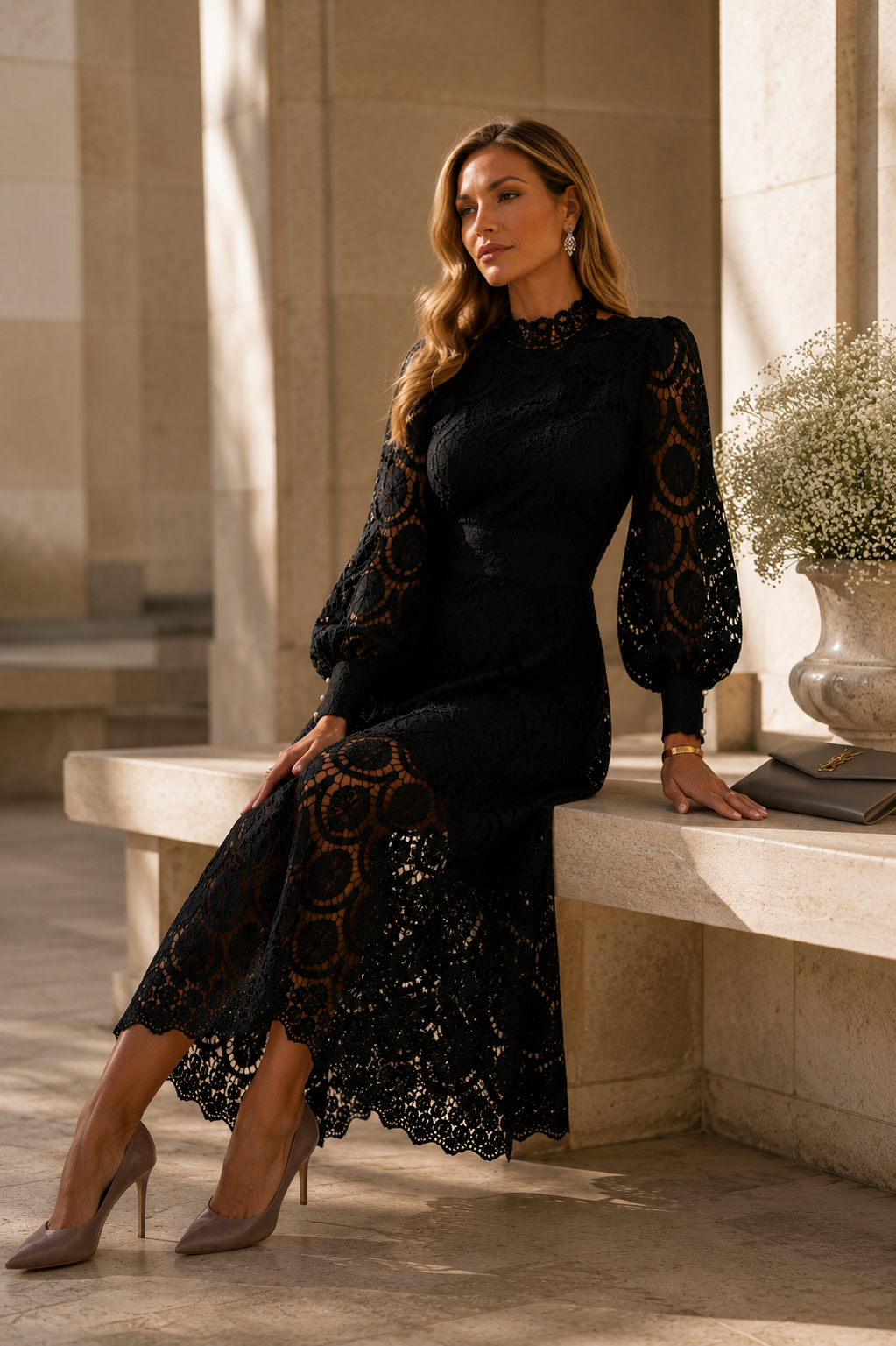 Elowen - vestido midi de encaje - Maniere