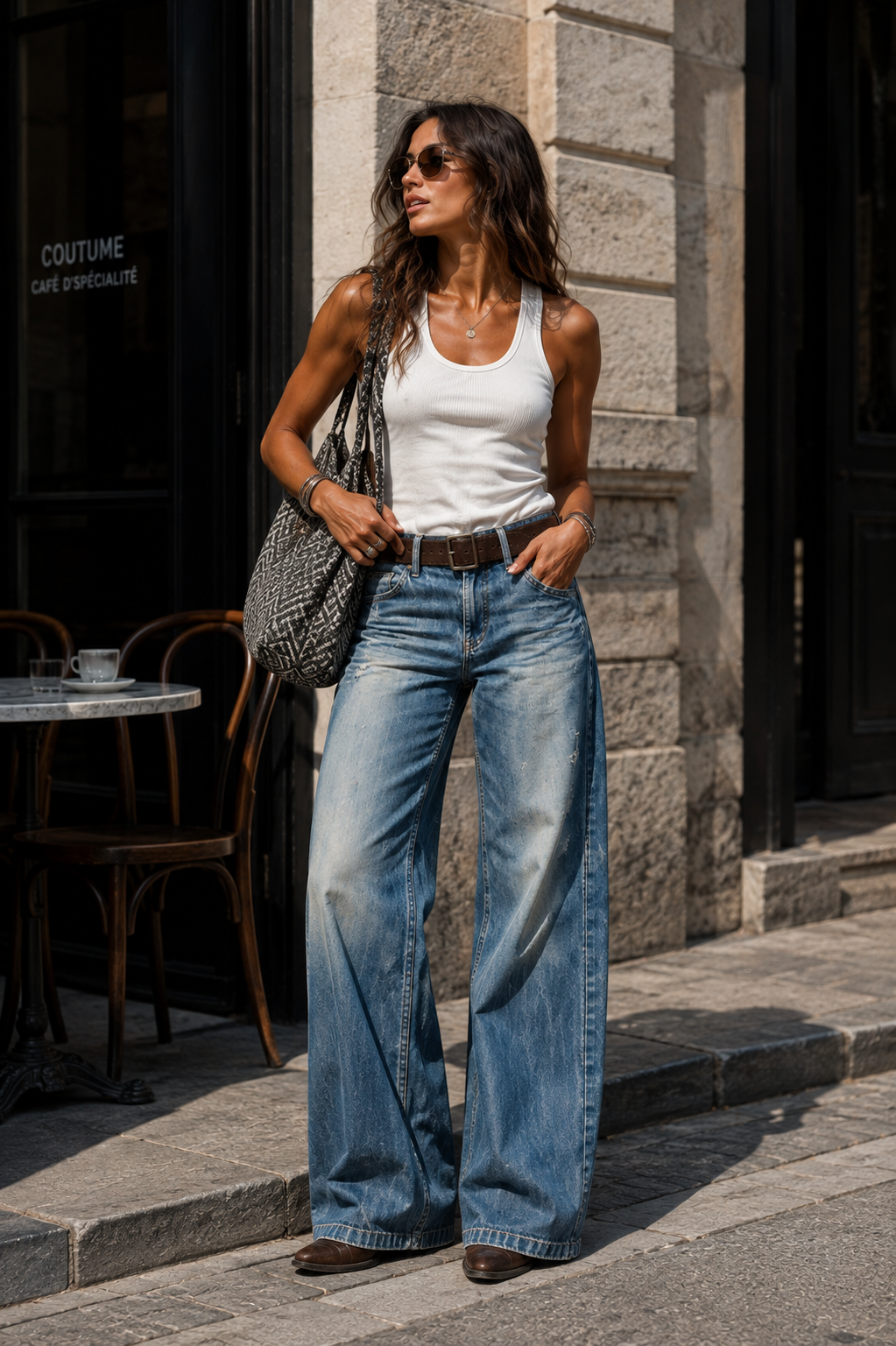 Elodie - vaquero wide-leg relajado - Maniere