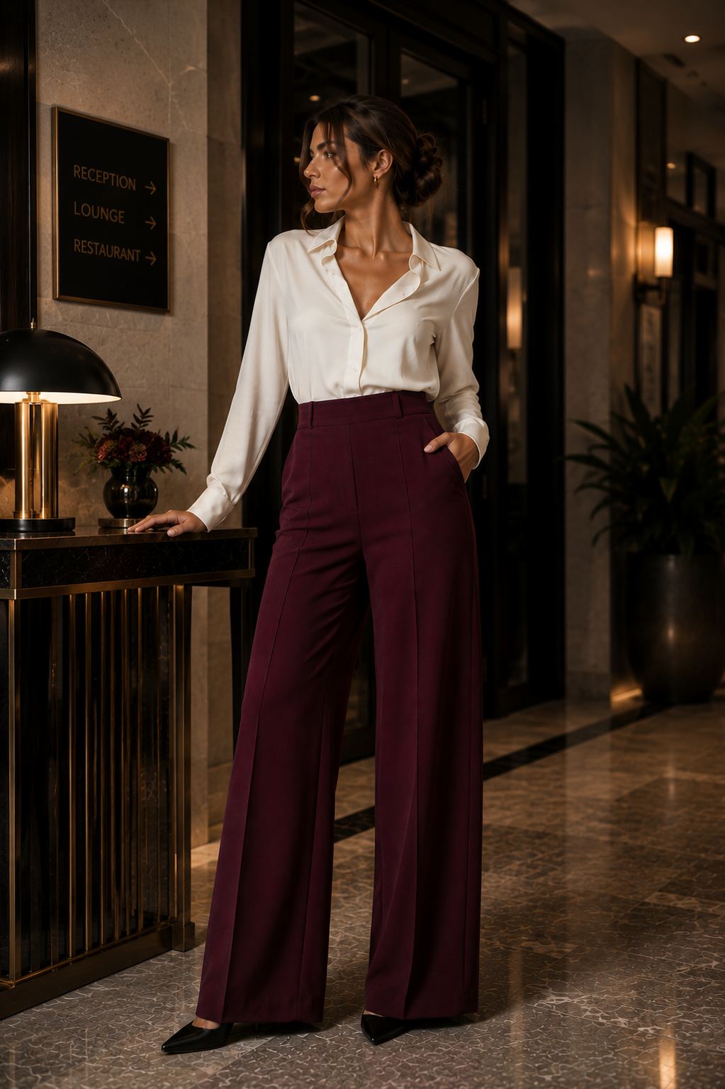 Valmonti - pantalón wide-leg de talle alto - Maniere