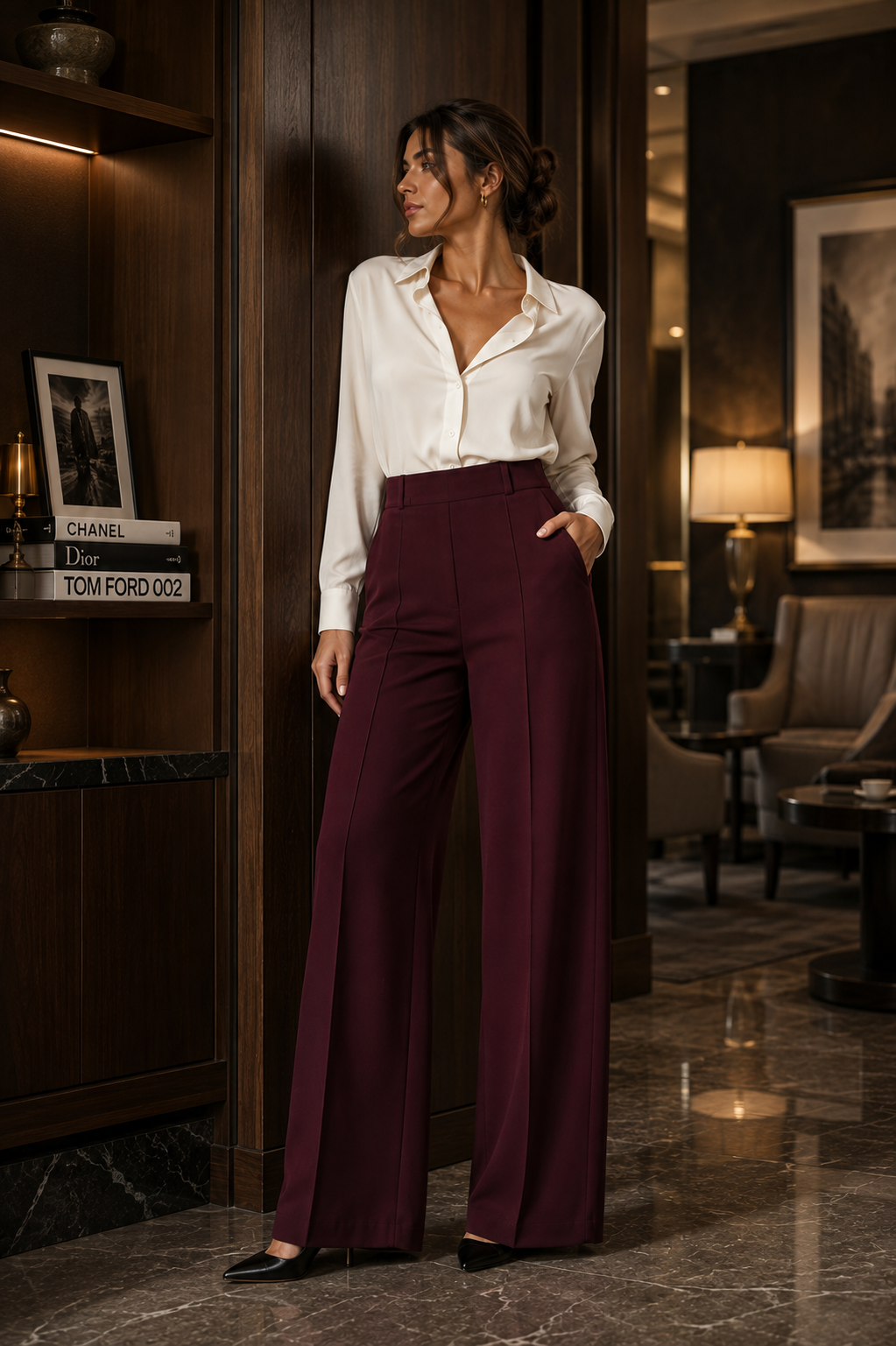 Valmonti - pantalón wide-leg de talle alto - Maniere