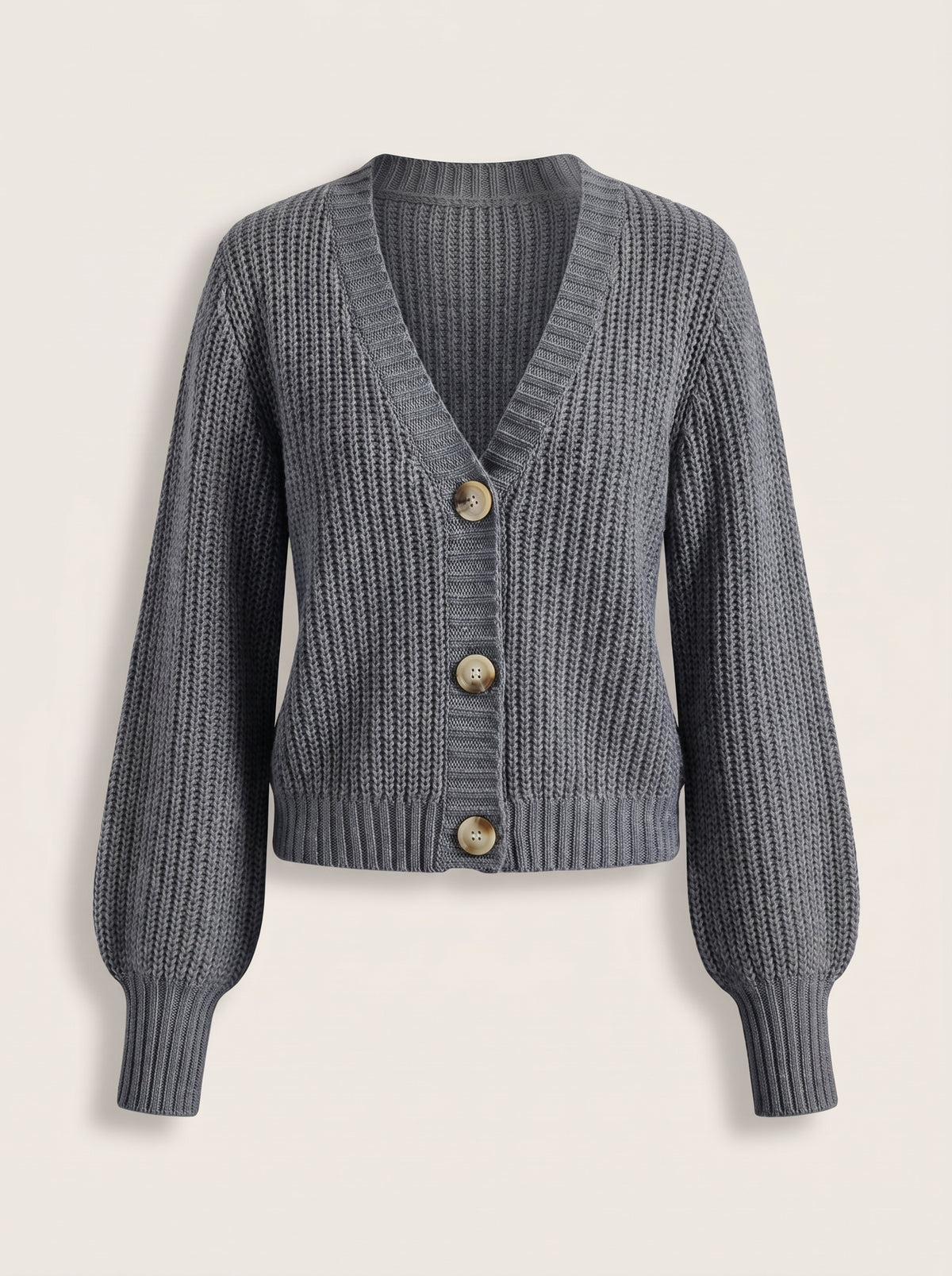 Chaqueta de punto Adela en gris, vista de frente