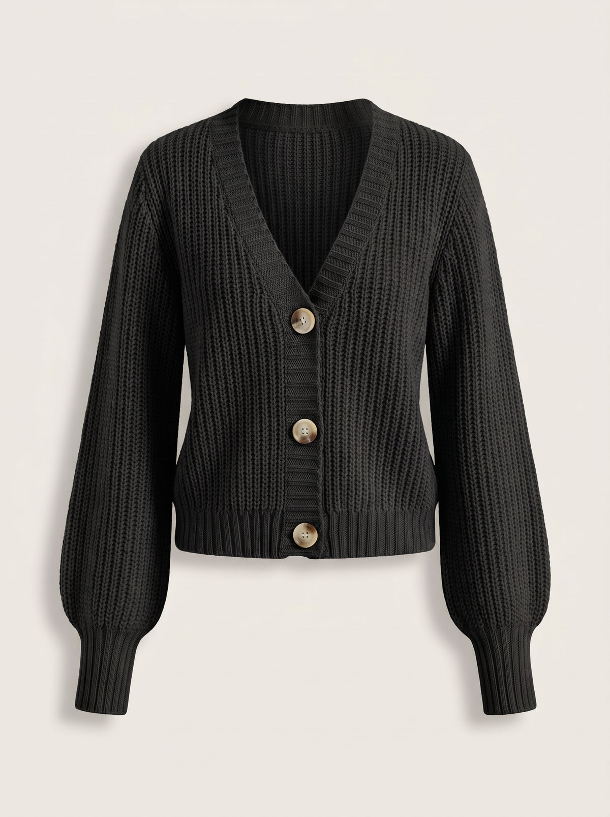 Chaqueta de punto Adela en negro, vista de frente