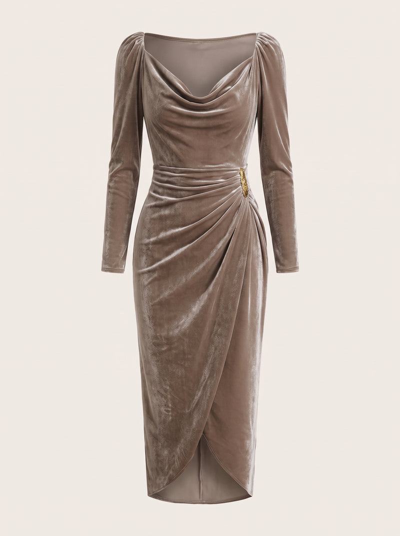 Celia | Vestido Midi de Terciopelo