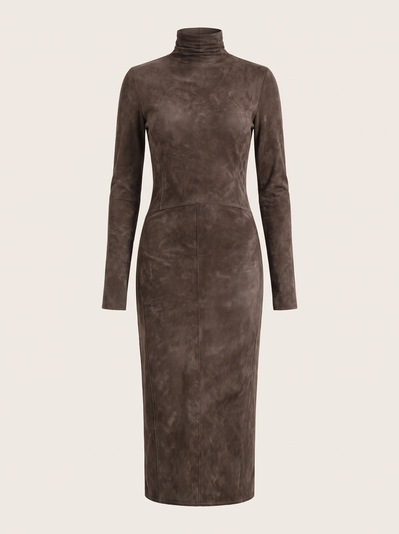 Elsa | Vestido Midi Efecto Ante